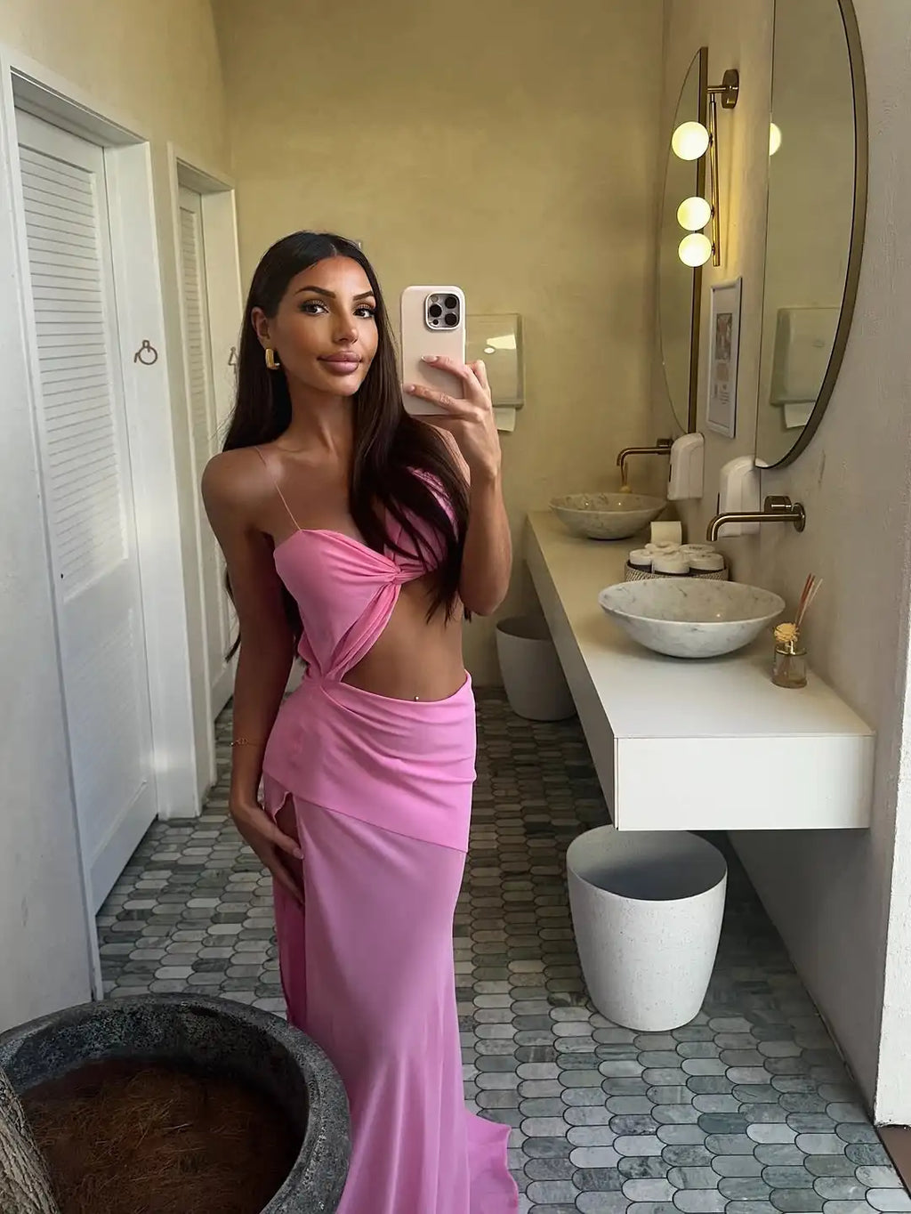 Solid Irregular Pleated Maxi Dress Women Sexy V-neck See Through Midriff-baring Slim Long Dresses 2025 Lady Evening Party Gowns