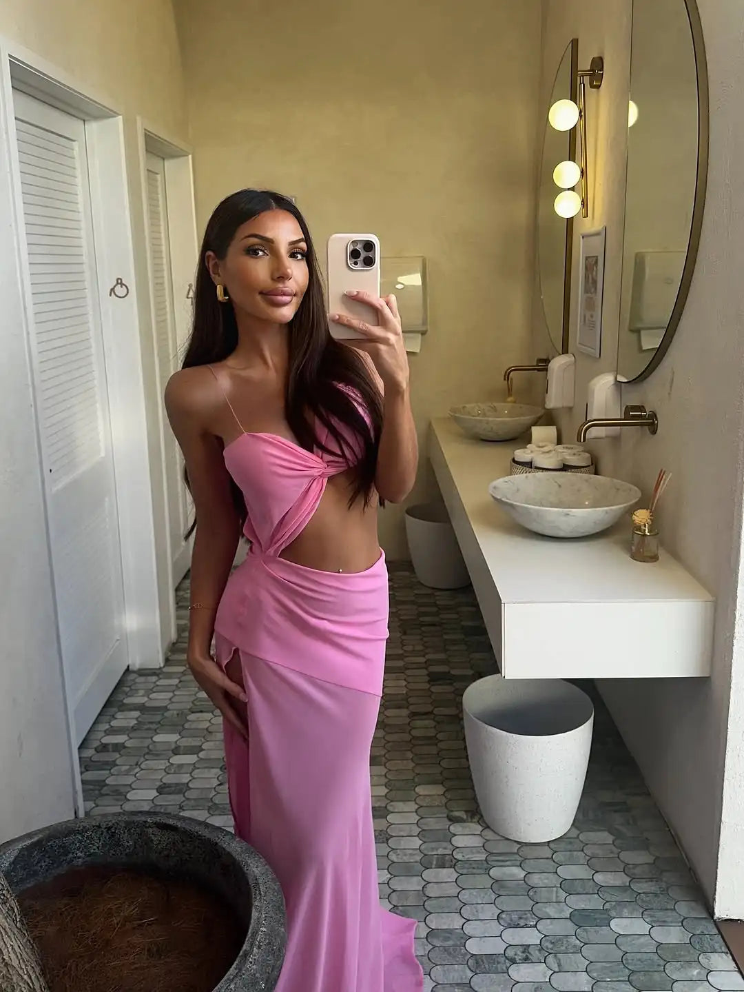 Solid Irregular Pleated Maxi Dress Women Sexy V-neck See Through Midriff-baring Slim Long Dresses 2025 Lady Evening Party Gowns