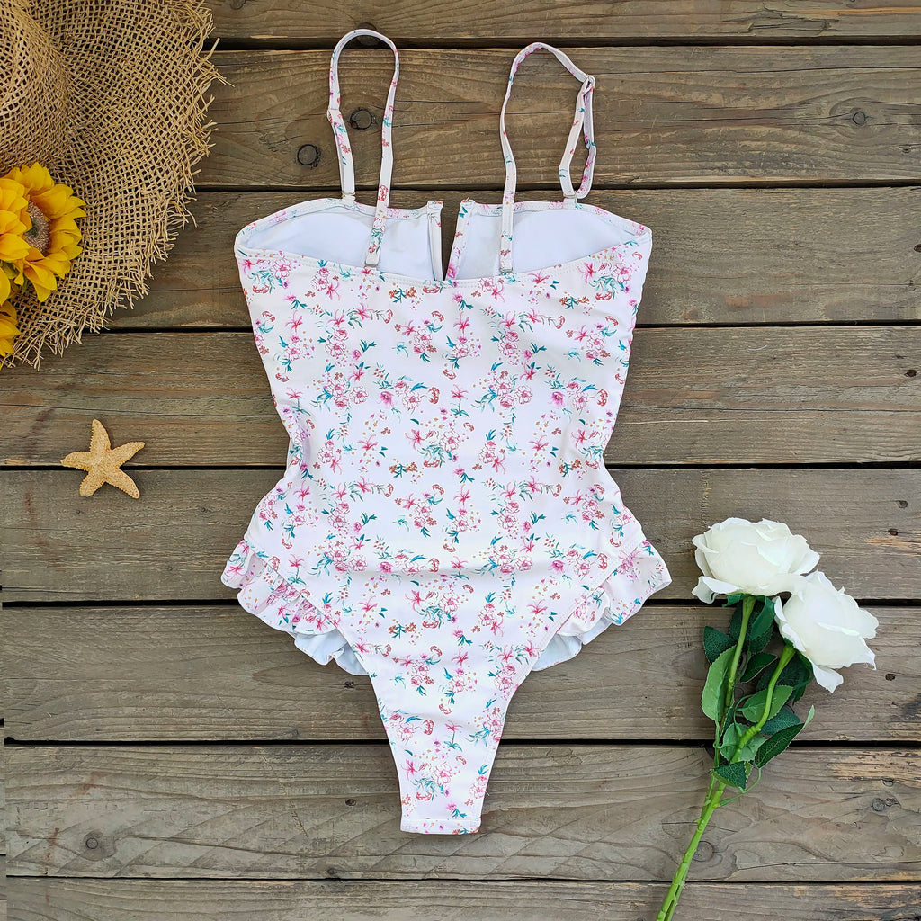 Bandage One Piece Swimsuit Women Swimwear Ruffle Bodysuit Monokini Print Swim Suit Bathing Suit Beachwear