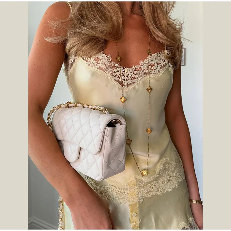 Women Yellow Patchwork Lace Shorts Suit Casual Off Shoulder Sleeveless Sling Top 2 Pieces Set Lady 2025 New Summer Daily Suits