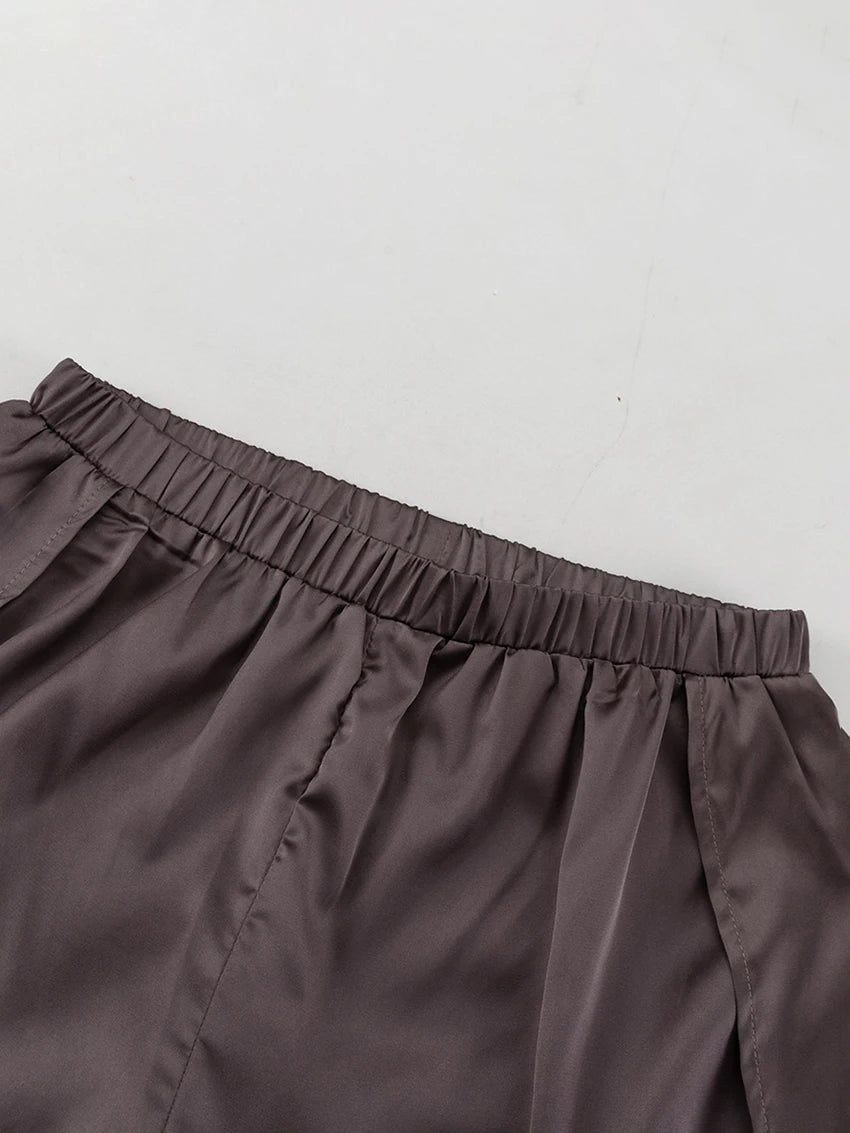 Marthaqiqi Casual Ladies Nightwear Suit Sexy V-Neck Robe Long Sleeve Nightgown Tank Top Sleepwear Pants Loose Pajama 3 Piece Set