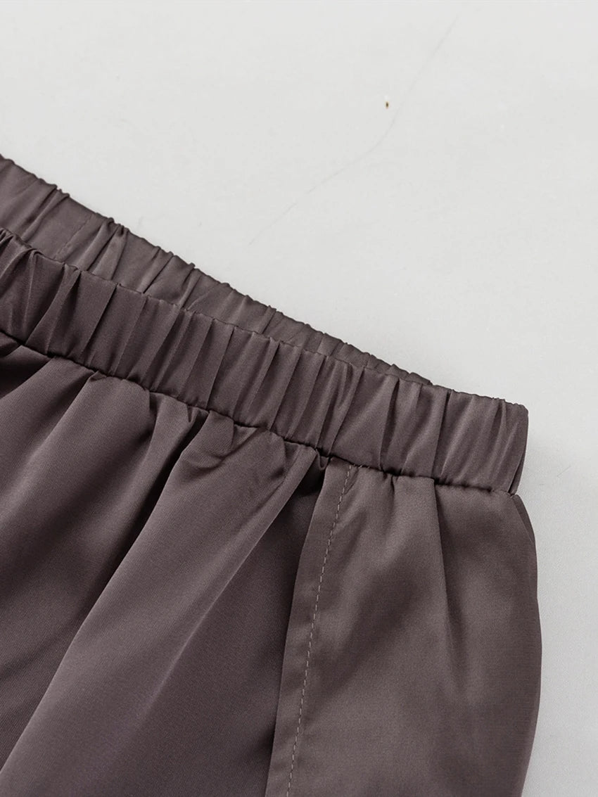 Marthaqiqi Casual Ladies Nightwear Suit Sexy V-Neck Robe Long Sleeve Nightgown Tank Top Sleepwear Pants Loose Pajama 3 Piece Set