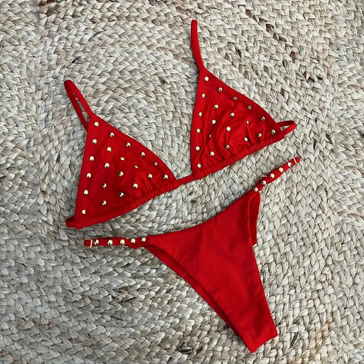 Sexy Swimsuit Bandage Bikini Women Halter Two Piece Swimwear Swimsuit High Waist Bathing Suit Beachwear Bandeau Biquini