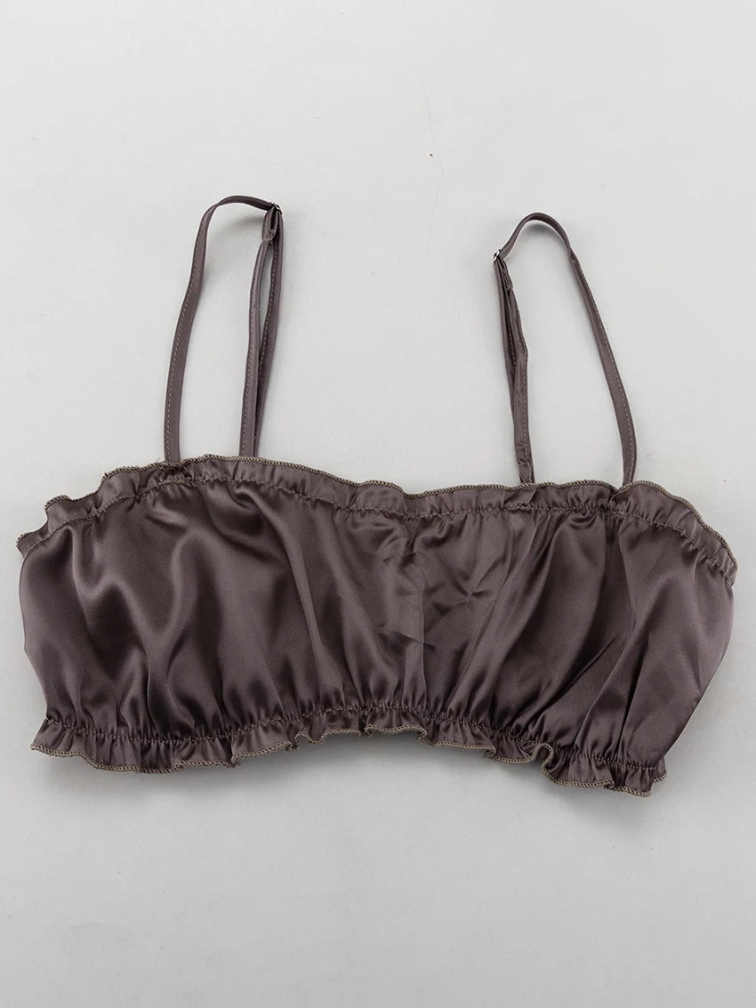 Marthaqiqi Casual Ladies Nightwear Suit Sexy V-Neck Robe Long Sleeve Nightgown Tank Top Sleepwear Pants Loose Pajama 3 Piece Set