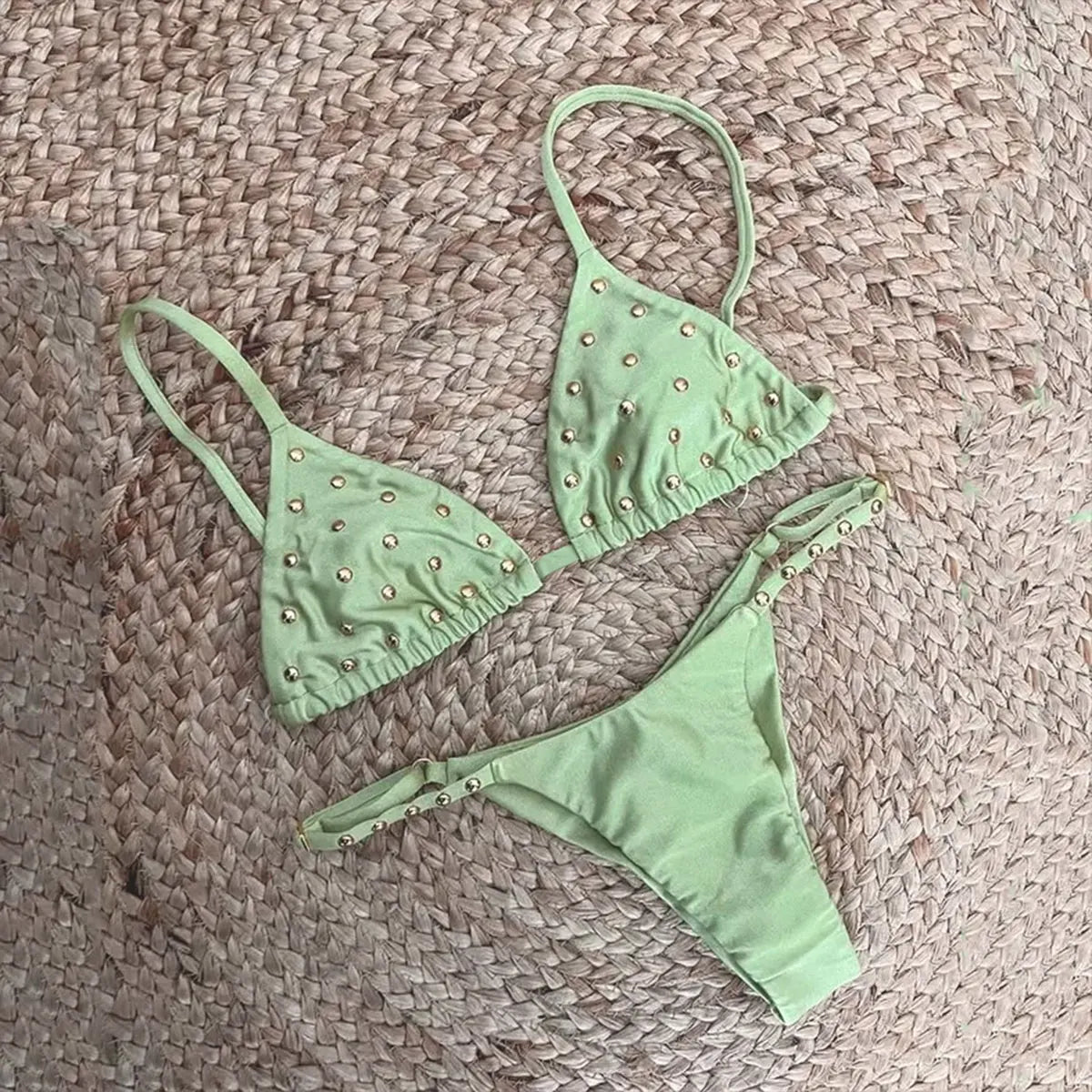 Sexy Swimsuit Bandage Bikini Women Halter Two Piece Swimwear Swimsuit High Waist Bathing Suit Beachwear Bandeau Biquini