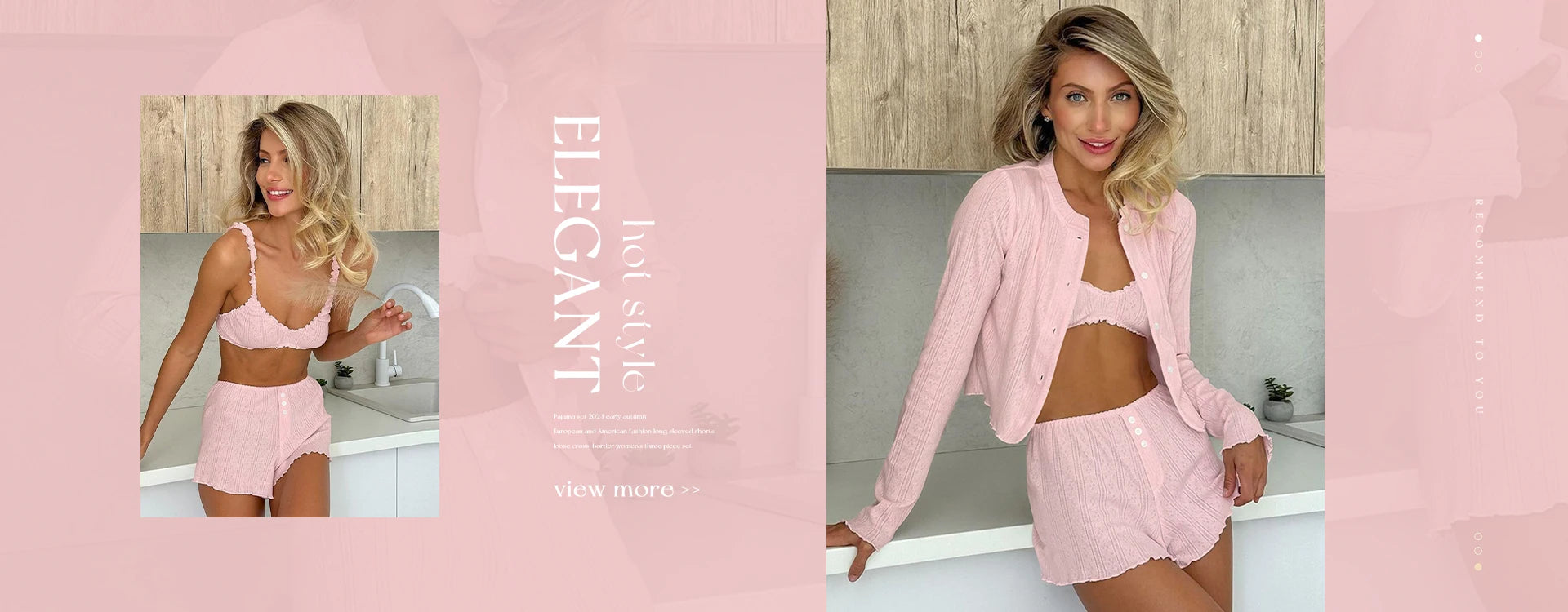 Marthaqiqi Casual Ladies Nightwear Suit Sexy V-Neck Robe Long Sleeve Nightgown Tank Top Sleepwear Pants Loose Pajama 3 Piece Set